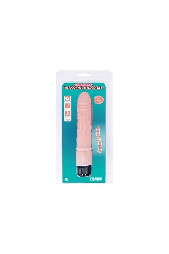Vibrador Starsex -  Multivelocidades Loveline Claro 21 cm