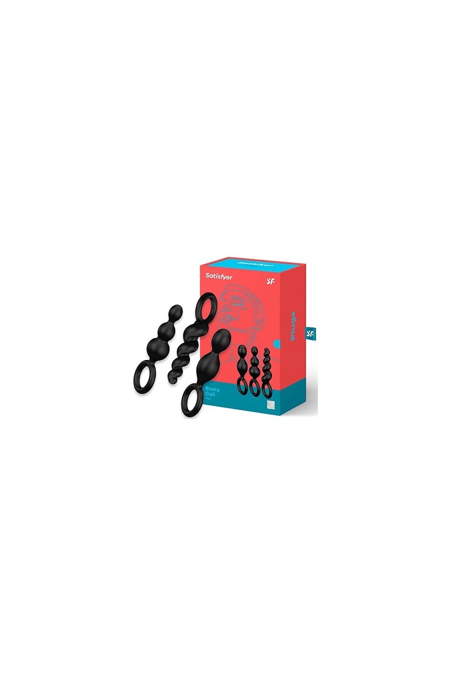 Set de Plugs Anales Booty Call Satisfyer (3 piezas Negro)