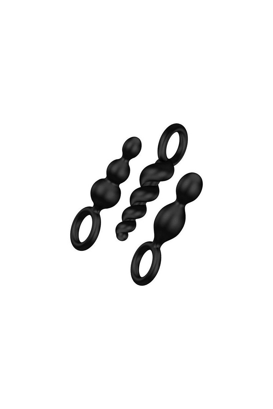 Set de Plugs Anales Booty Call Satisfyer (3 piezas Negro)