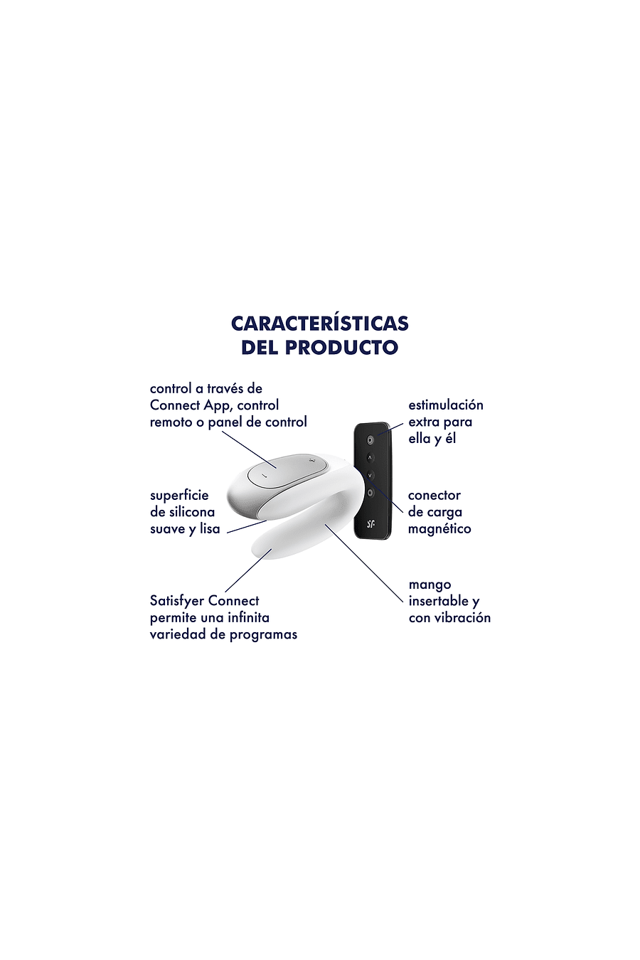 Vibrador Tipo U para Parejas Control Bluetooth APP - SatisfyerDouble Fun