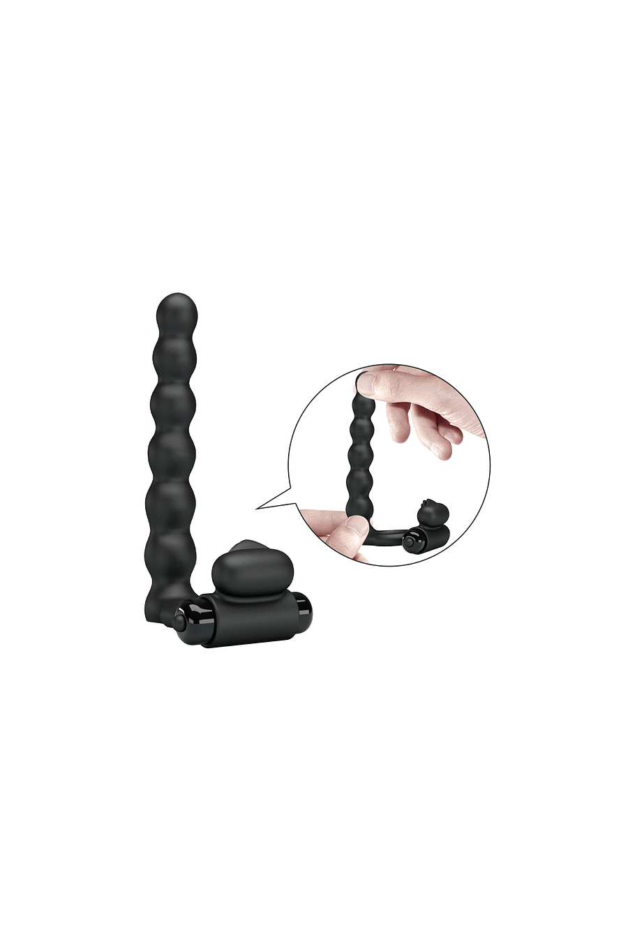 Anillo Vibrador con Vara para Doble Penetración - Hercules