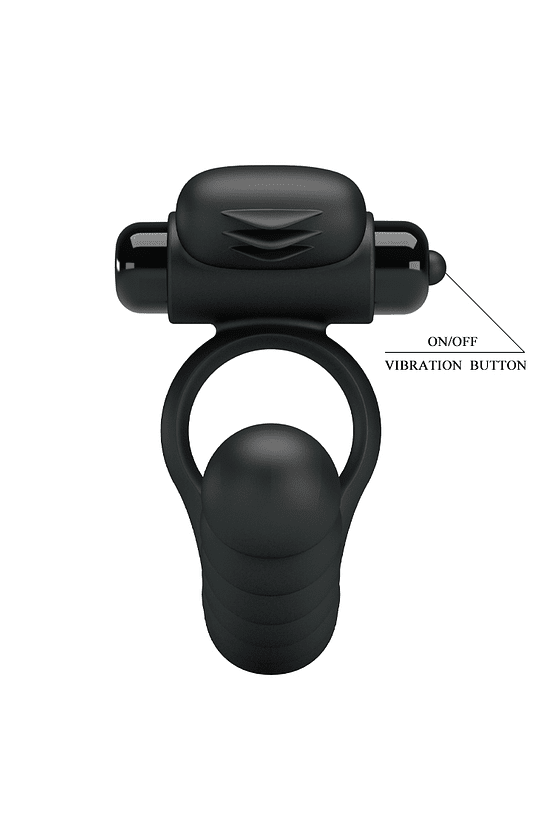 Anillo Vibrador con Vara para Doble Penetración - Hercules
