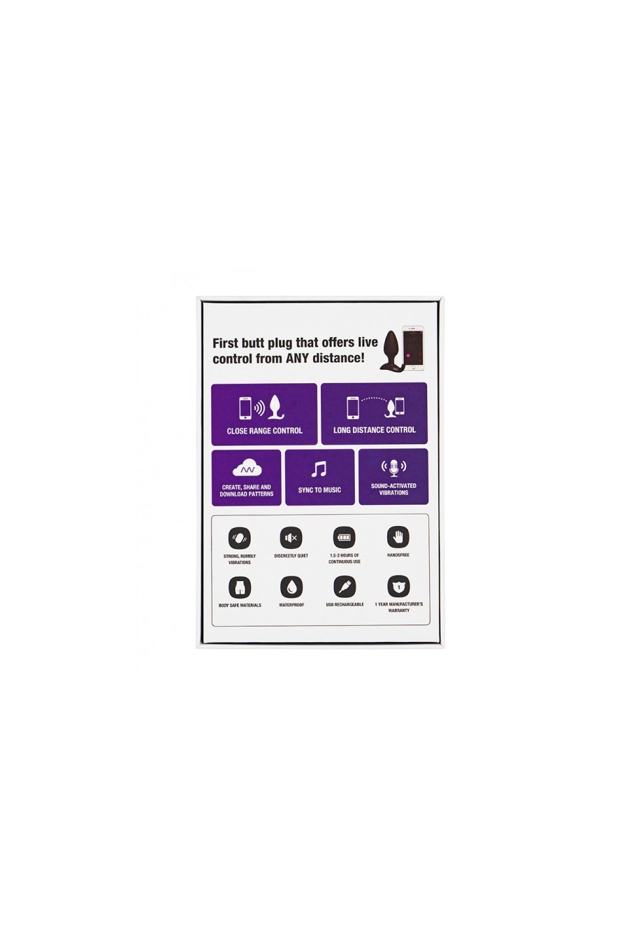 Plug Anal con vibrador - Hush APP Bluetooth Wifi