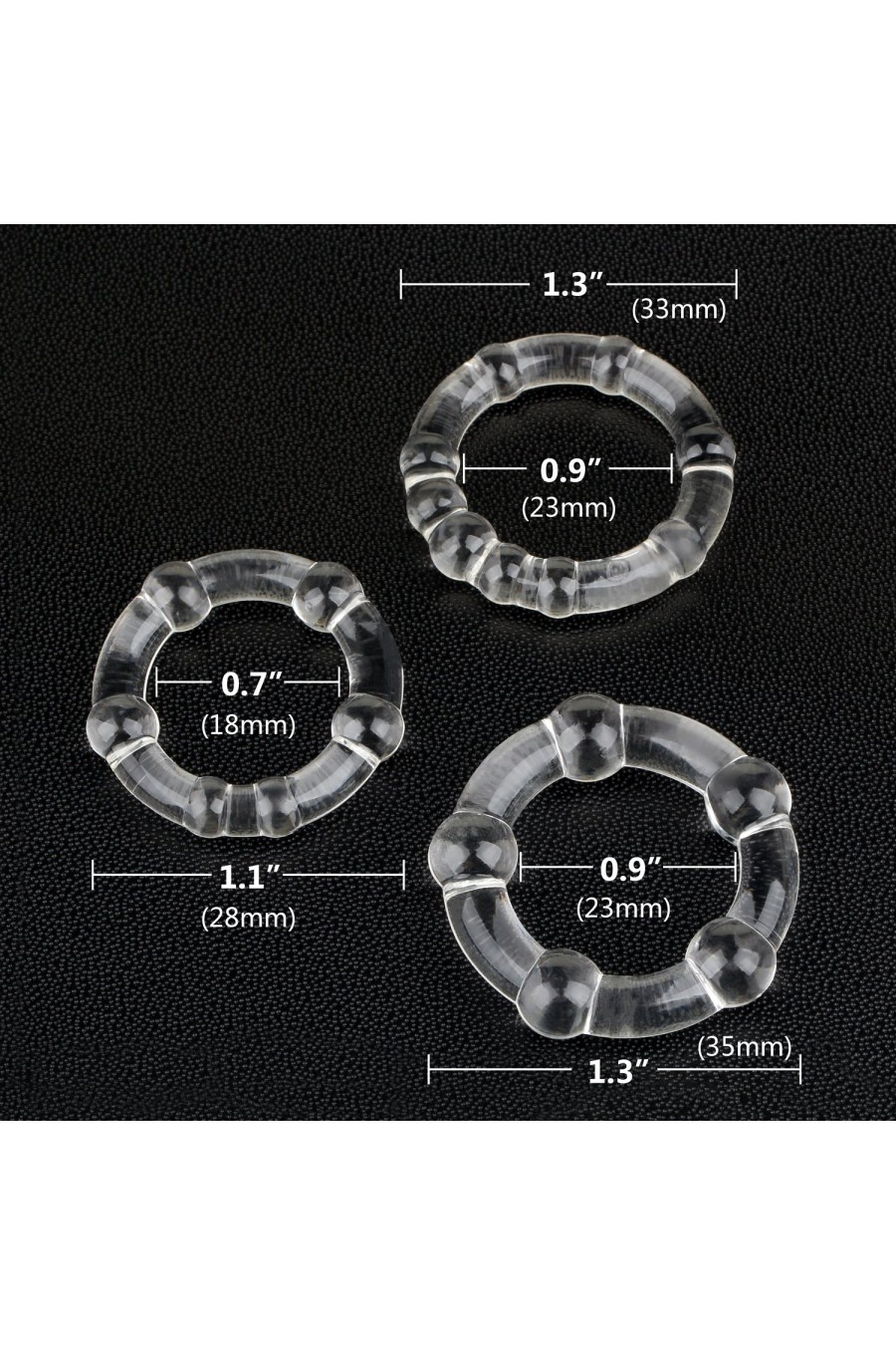 Set 3 Anillo Transparentes Stay Hard - Perlas