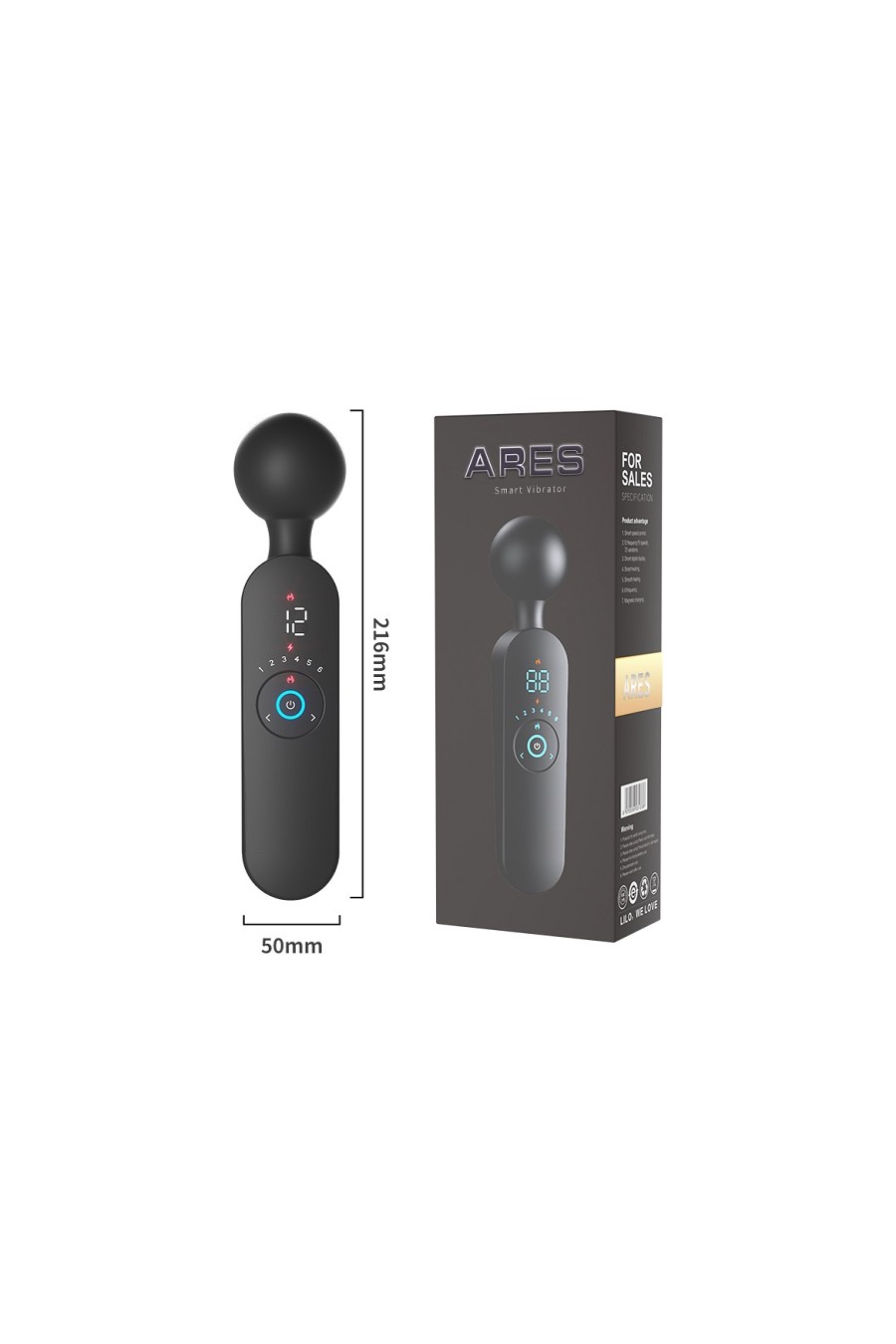 Vibrador Microfono Recargable Ares Wand