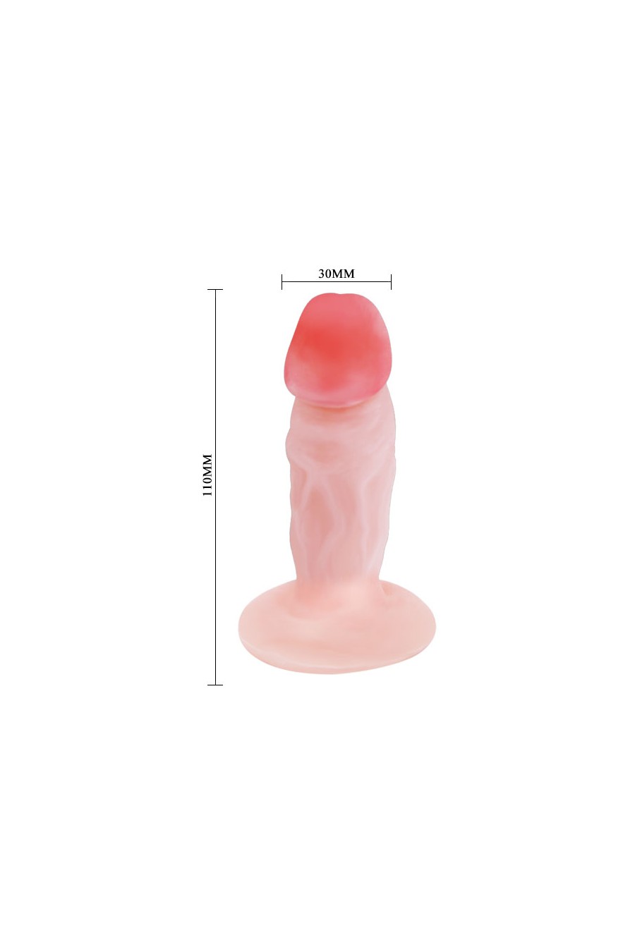 Consolador Mini 11.3cms Piel con Sopapo