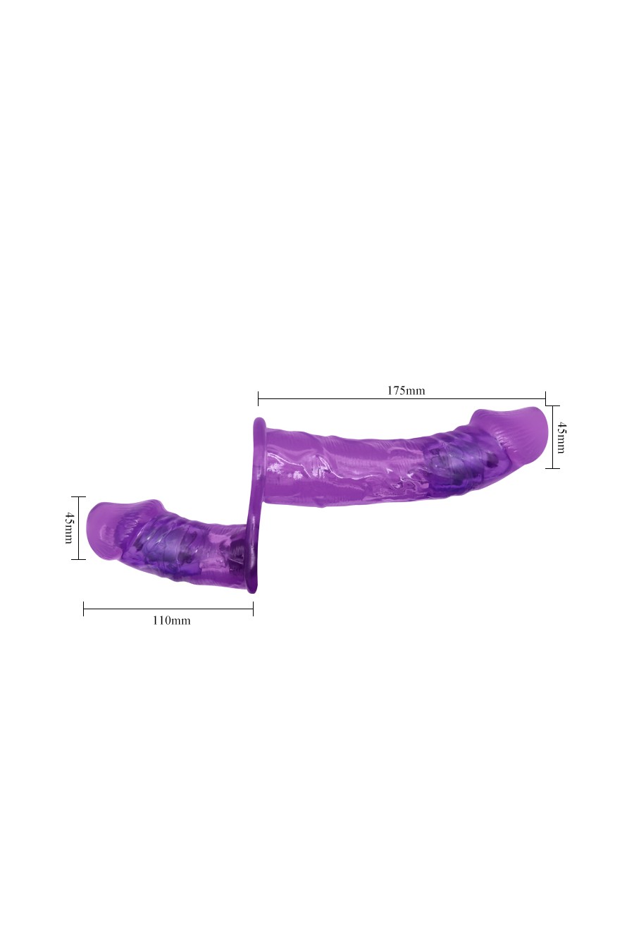 Arnés con Dildo Vibrador Doble Morado - Ultra