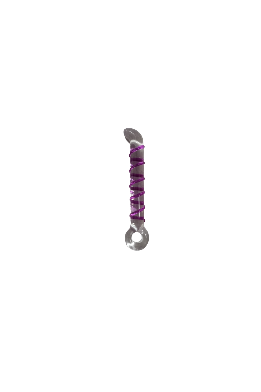 Dildo de Pyrex Punta Doblada y Base Anillo