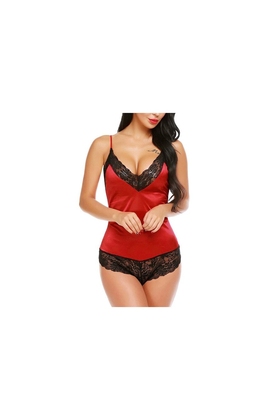 Body Negro - Rojo Camelia