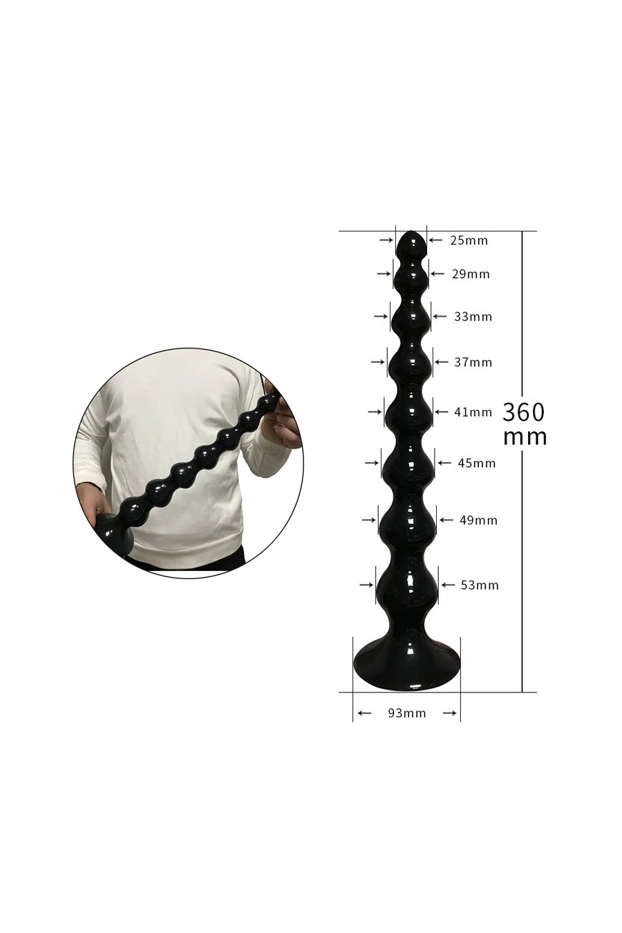 Plug Anal Gigante Negro 35 cms