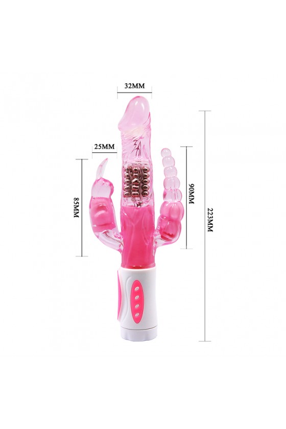 Vibrador y rotador triple estimulacion - Pretty Bunny