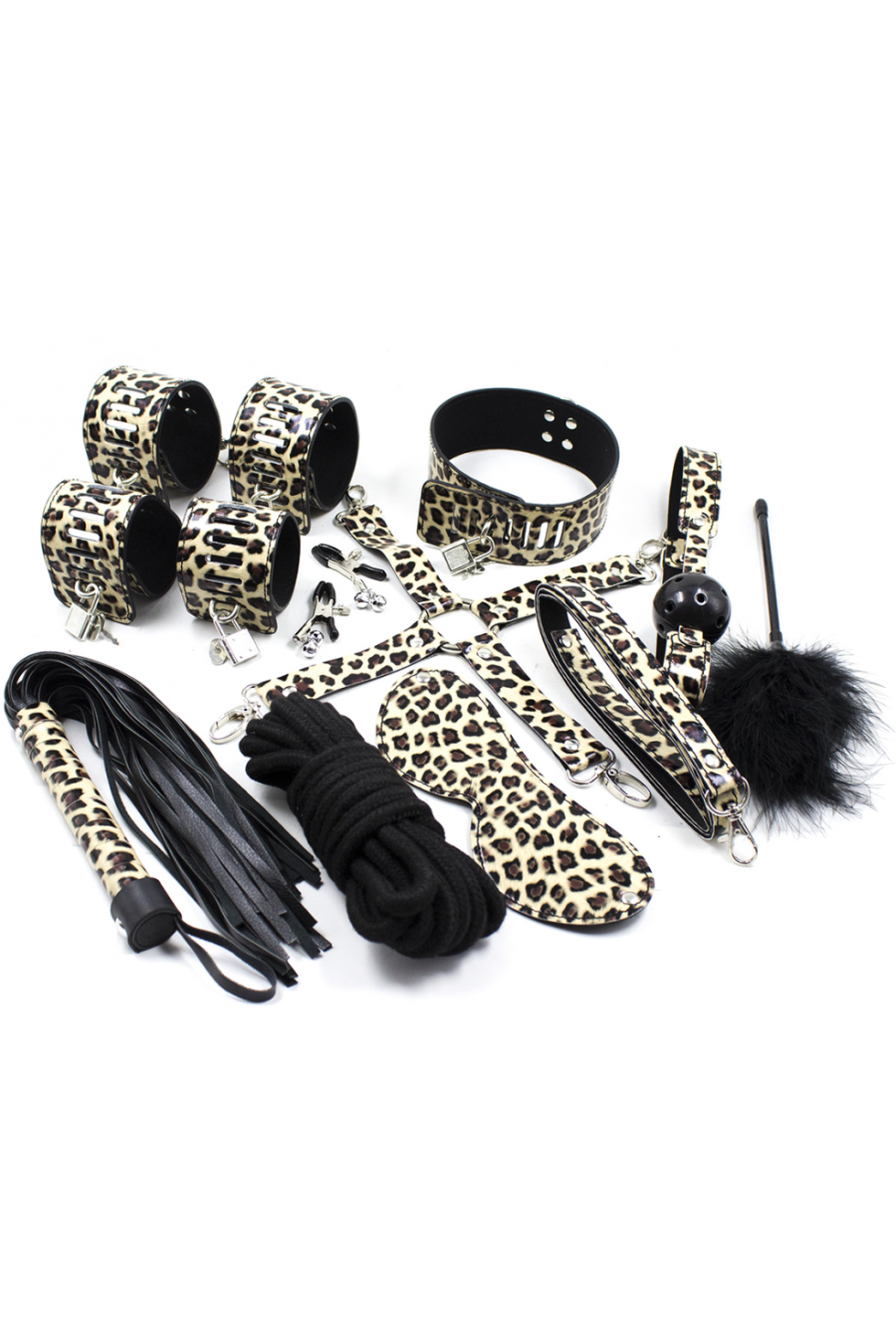 Kit BDSM de 11 piezas - Leopardo