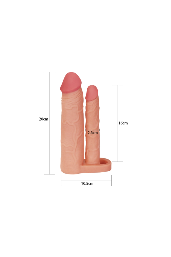 Funda con Dildo para Doble Penetración - Pleasure X-Tender 19cm