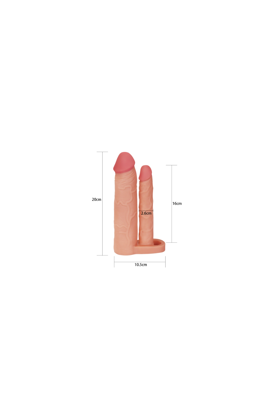 Funda con Dildo para Doble Penetración - Pleasure X-Tender 19cm