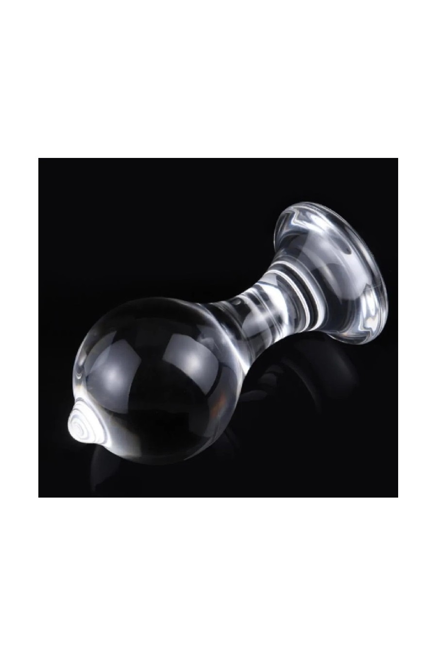 Plug Anal Acrilico Transparente Caja Negra Gota