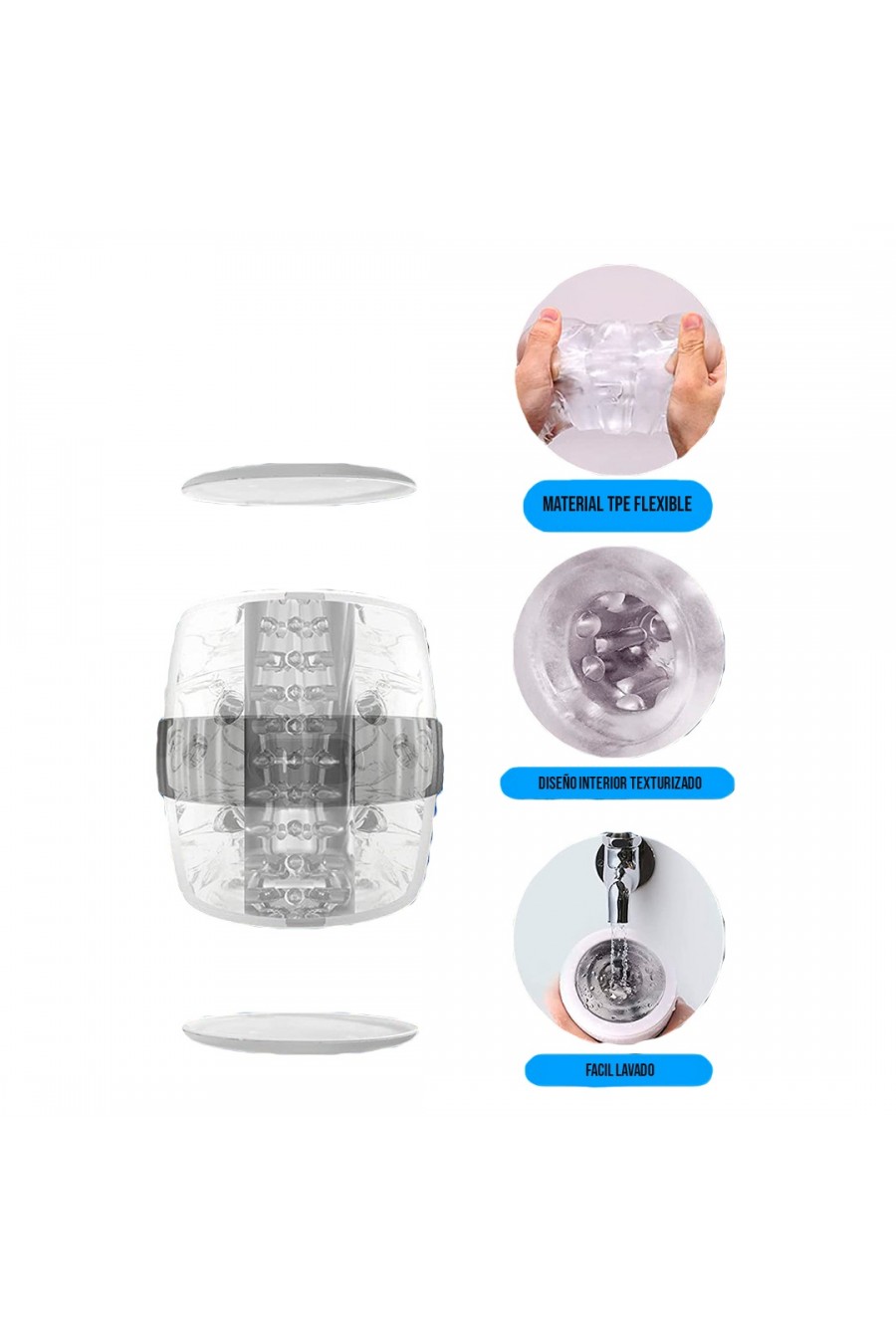 Masturbador Sensitivo Crystal Recargable USB Male Masturbator