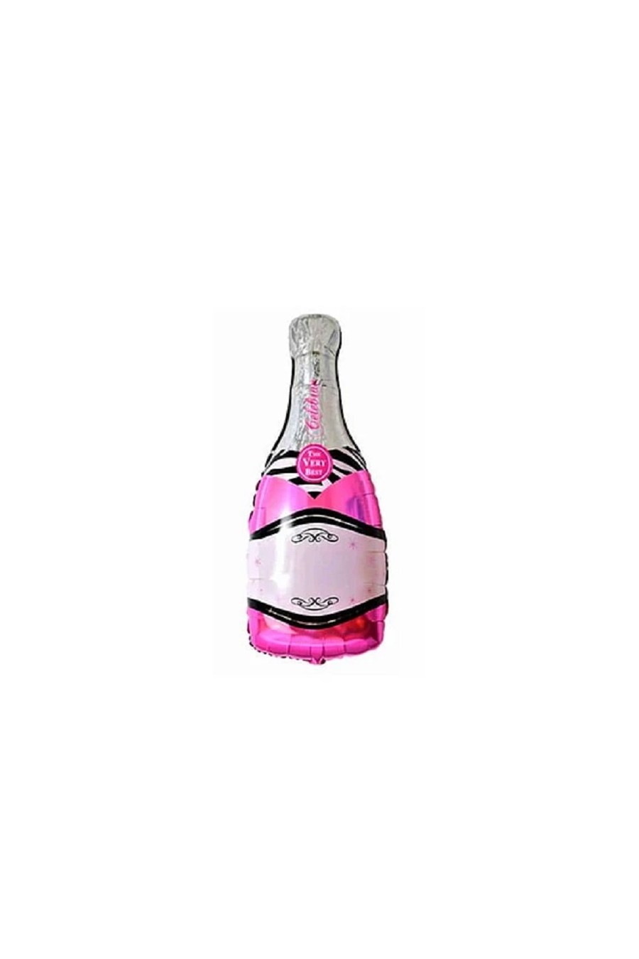 Globo metalico - botella champagne rosada