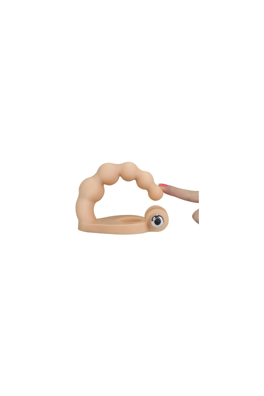 Anillo vibrador con dildo para doble penetración - The Ultra Soft Double 6.5"