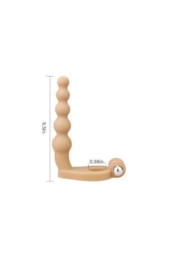 Anillo vibrador con dildo para doble penetración - The Ultra Soft Double 6.5"