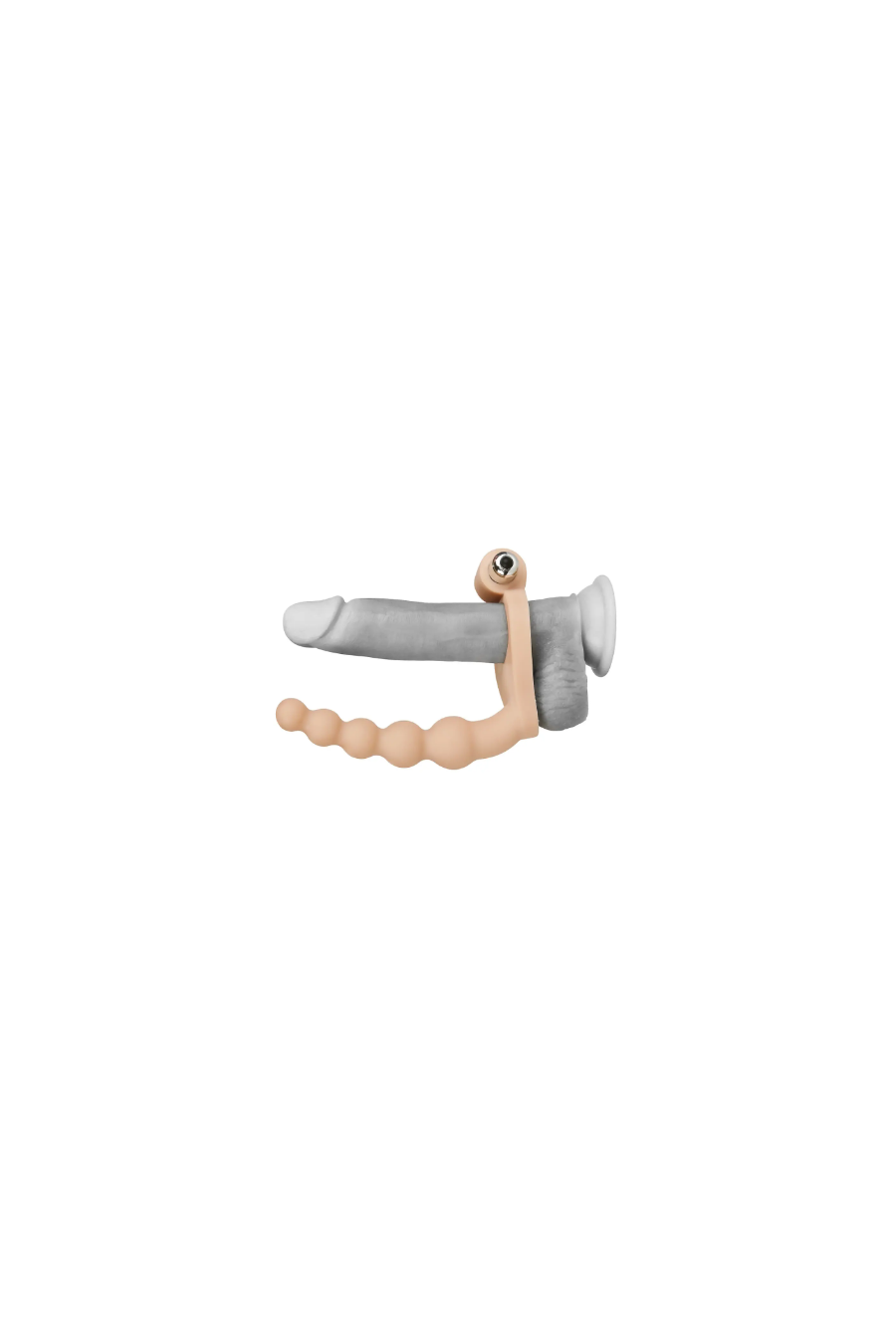 Anillo vibrador con dildo para doble penetración - The Ultra Soft Double 6.5"