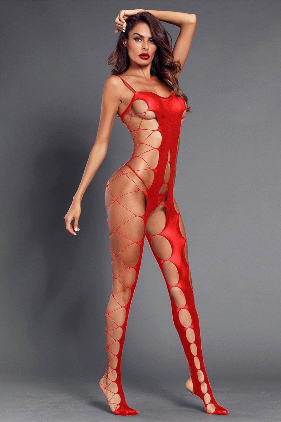 Malla roja con agujeros
