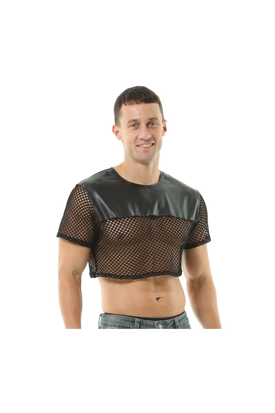 Croptop Malla Polera Spandex