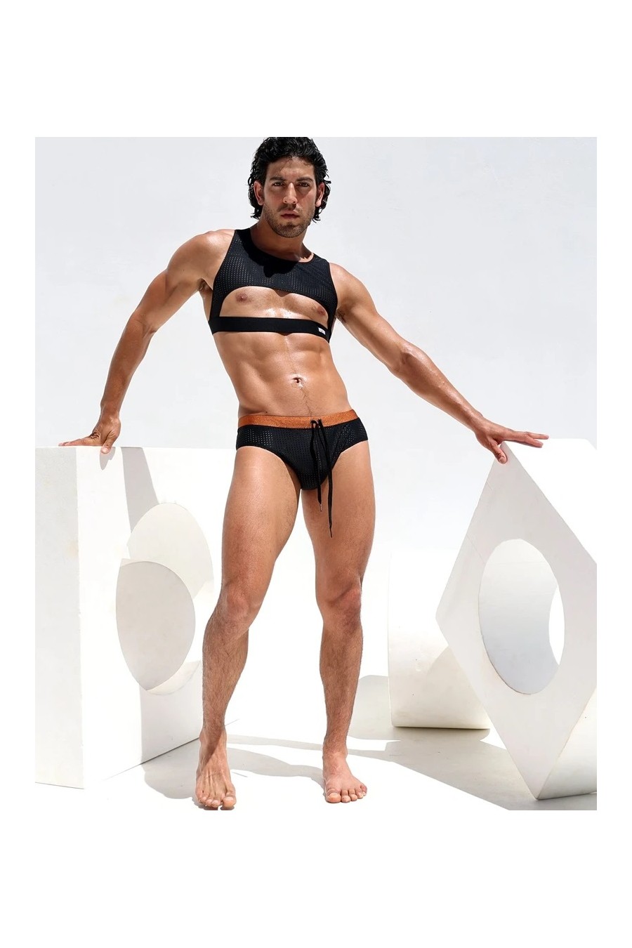 Croptop Malla Elasticado Hombre
