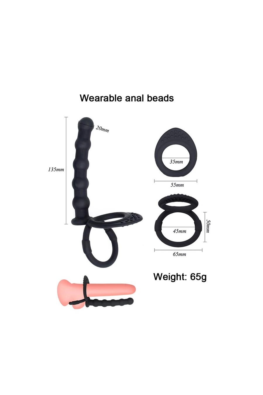 Plug Doble Anillo para Doble Penetracion