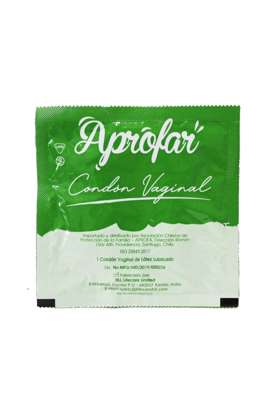 2 Condones de Vagina APROFAR / Interno / Femenino (caja 2 unidades)