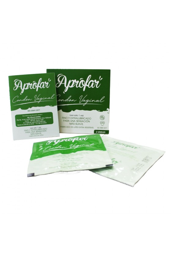 2 Condones de Vagina APROFAR / Interno / Femenino (caja 2 unidades)