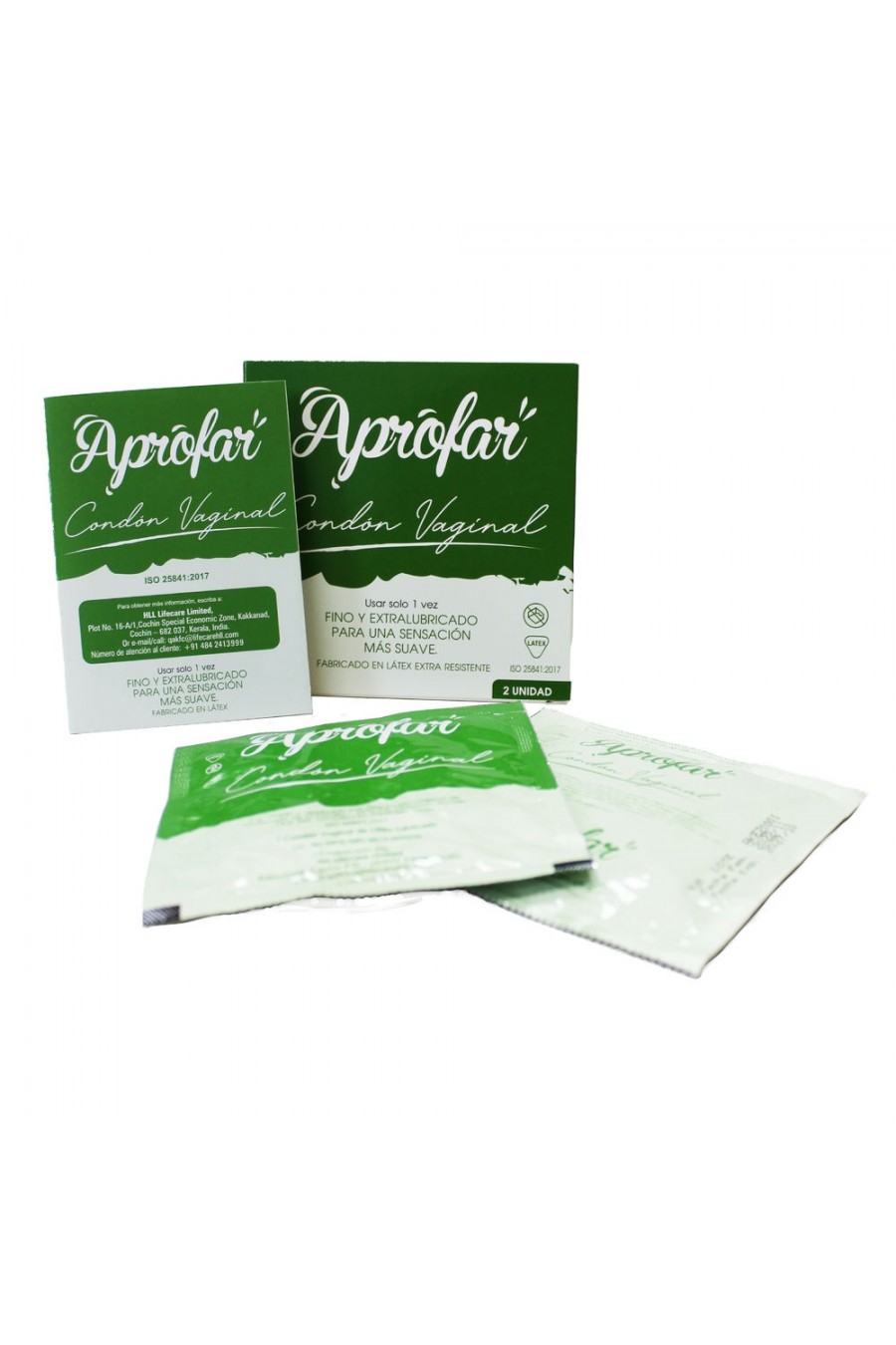 2 Condones de Vagina APROFAR / Interno / Femenino (caja 2 unidades)