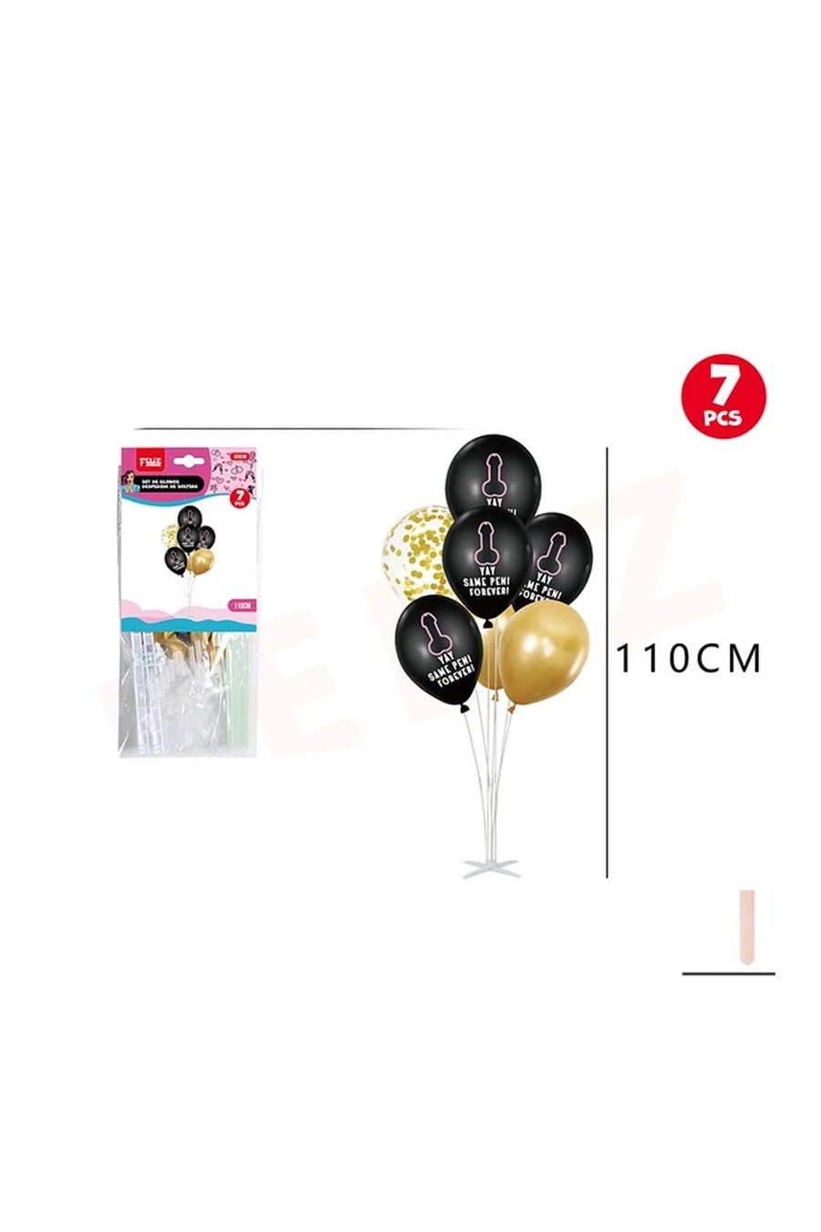 Set globos despedida de soltera negro y dorado 110 cm