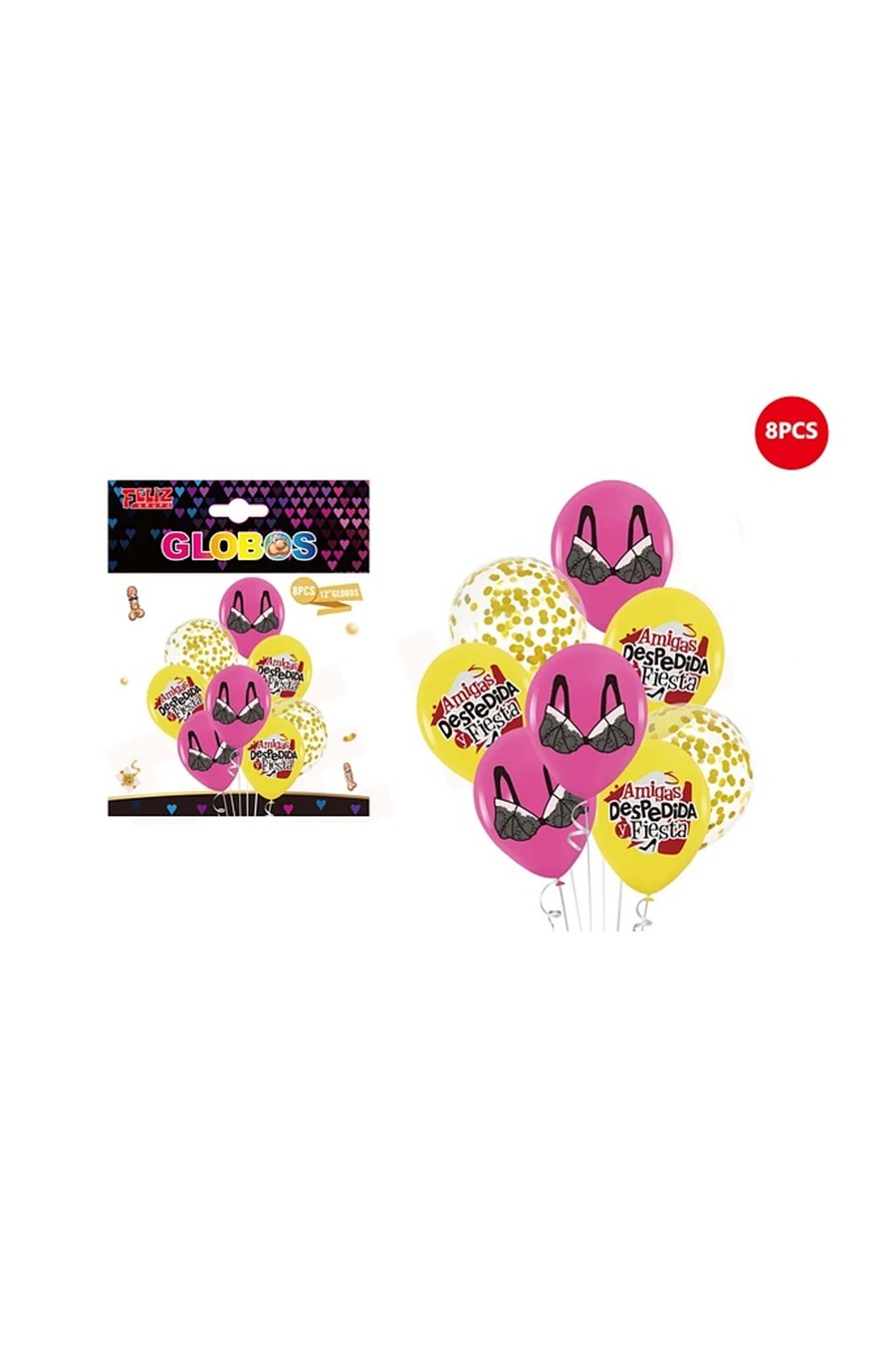 Set Globos despedida de Soltera Con Brasier 8 pcs