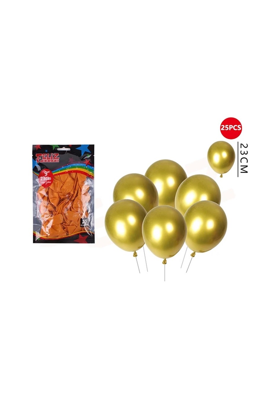 Globo Dorado 23 cm 25 pcs