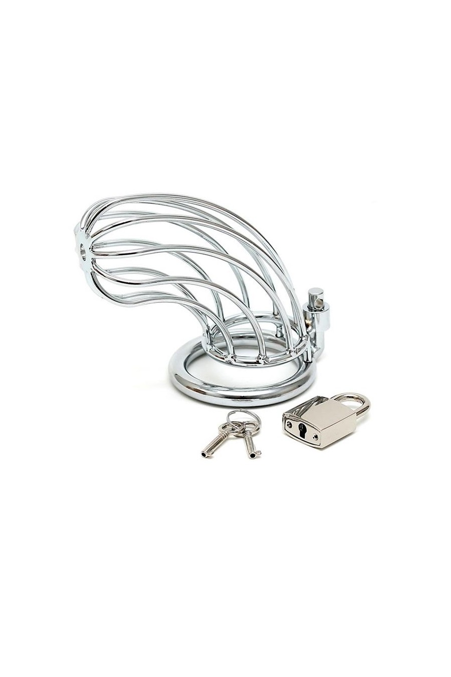 Jaula Castidad Metal Plateada