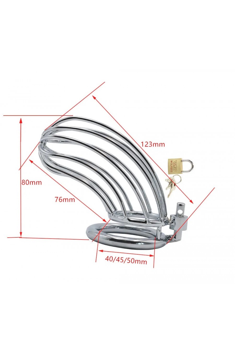 Jaula Castidad Metal Plateada