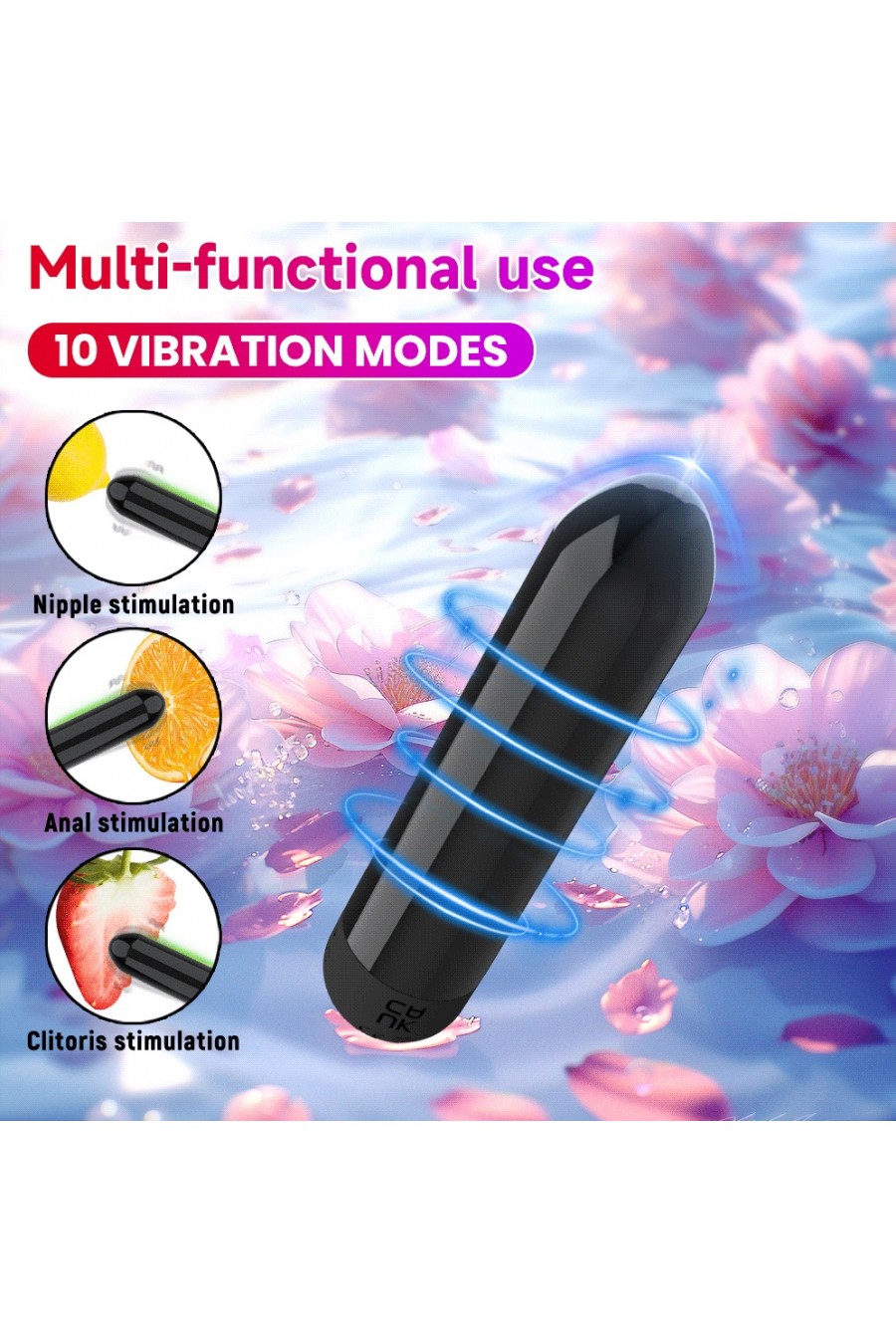 Bala Vibrador 10 Funciones Recargable USB
