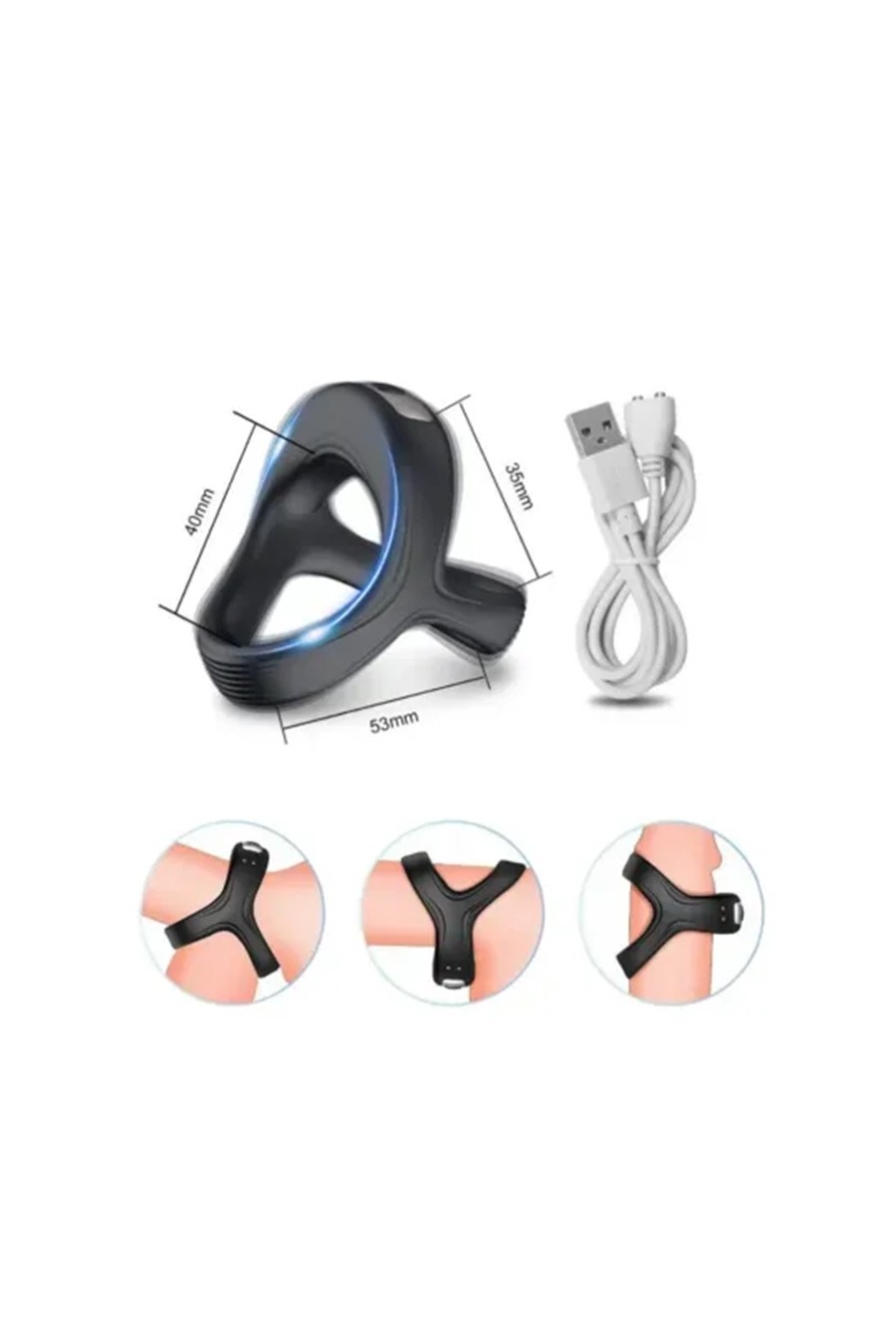 ANILLO VIBRADOR TOYA RECARGABLE USB MF1021
