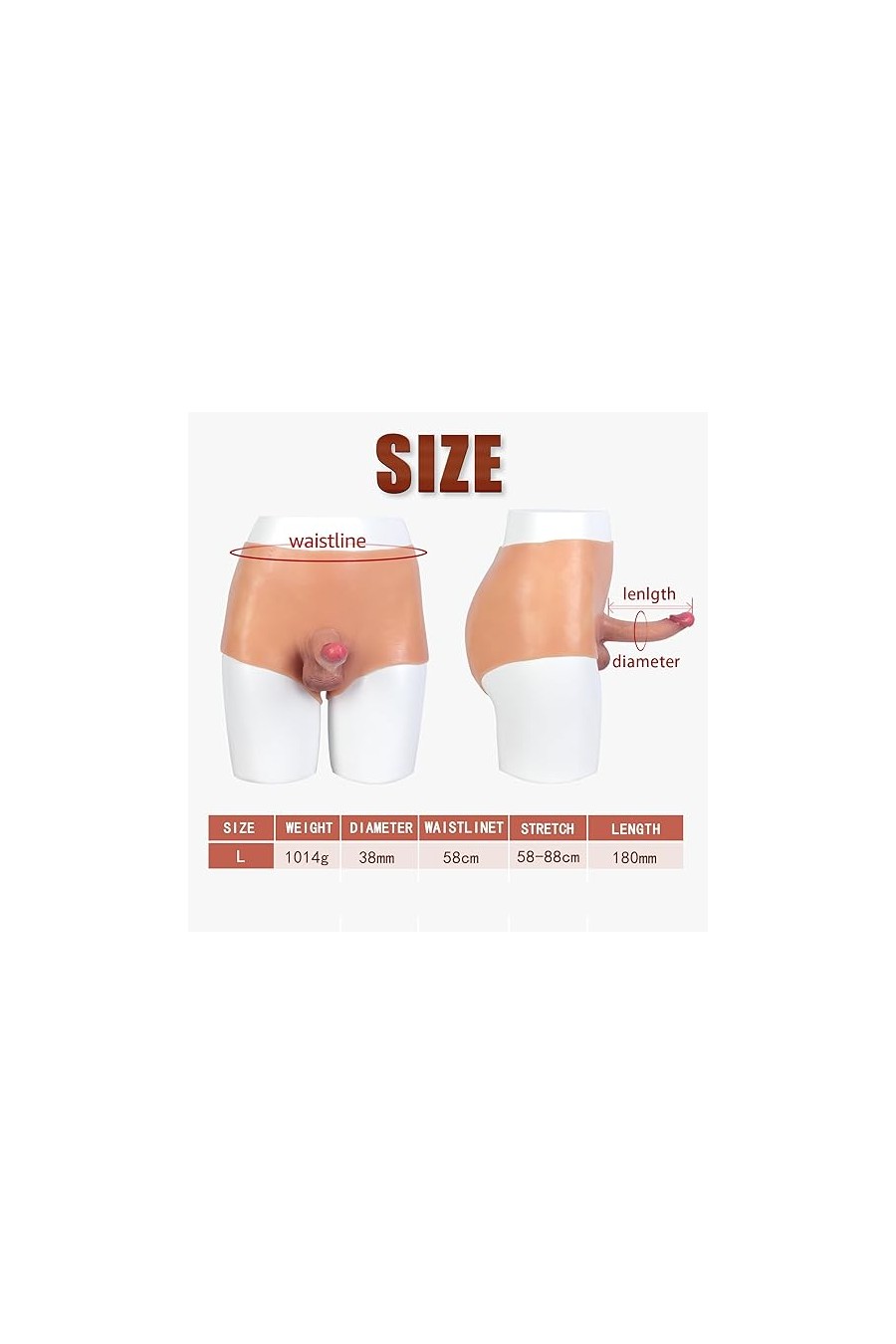 Bragas Doble Piel Unisex con Dildo Protesis Pene