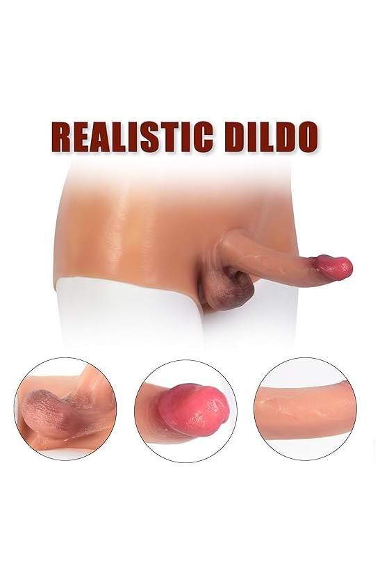 Bragas Doble Piel Unisex con Dildo Protesis Pene