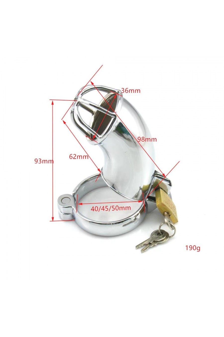 Jaula Castidad abierta Metal Cromada