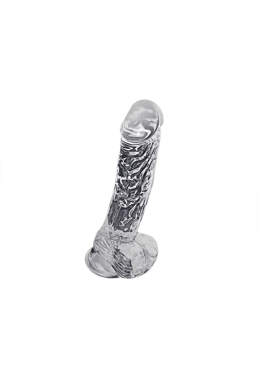 Consolador Transparente 18 cms con Sopapo