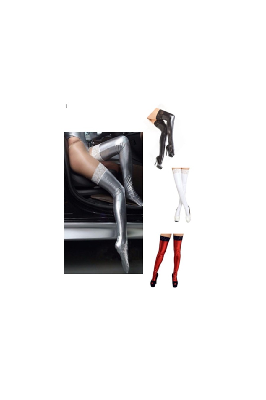 Medias Estilo Latex y Encaje