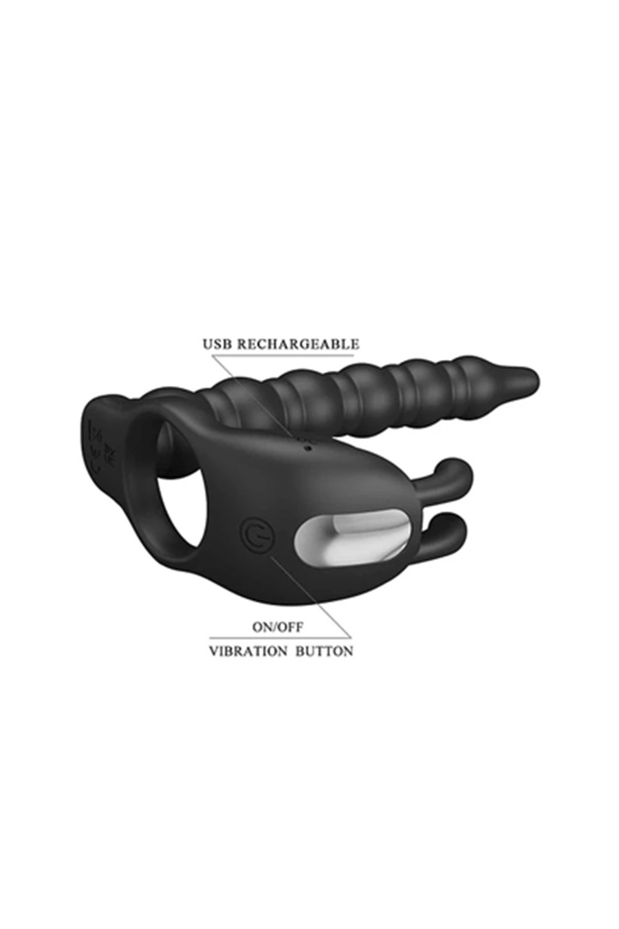 Anillo Vibrador Doble Penetración BLACKNEY