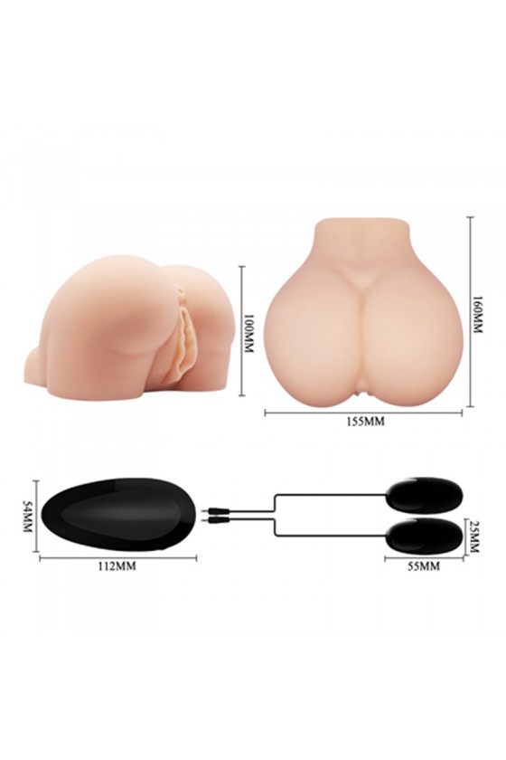 Masturbador Vagina y Ano con vibrador Realistico CrazyBull