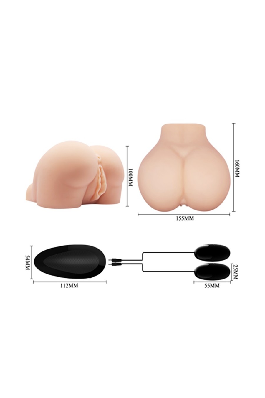 Masturbador Vagina y Ano con vibrador Realistico CrazyBull