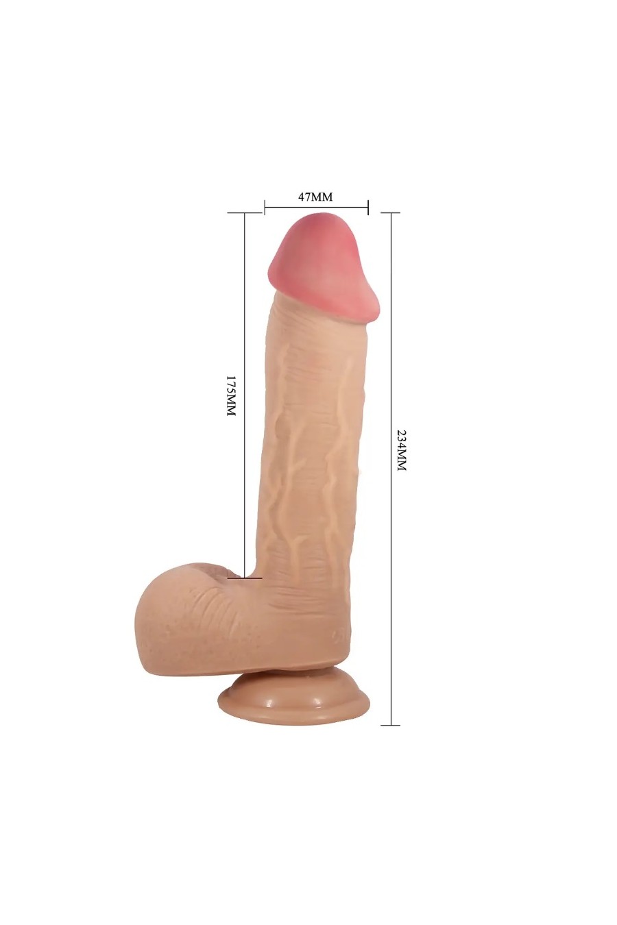 Consolador 23 cms Piel Pellizcable PrettyLove - Emeka