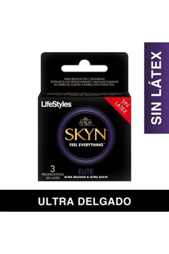 Condones Skyn Elite Caja 3 unidades Lifestyles