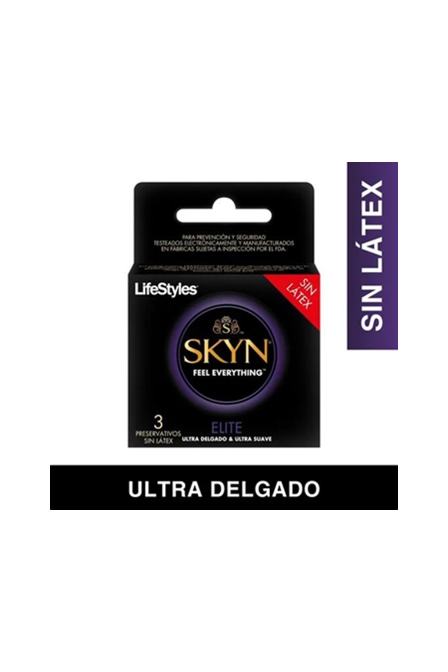 Condones Skyn Elite Caja 3 unidades Lifestyles