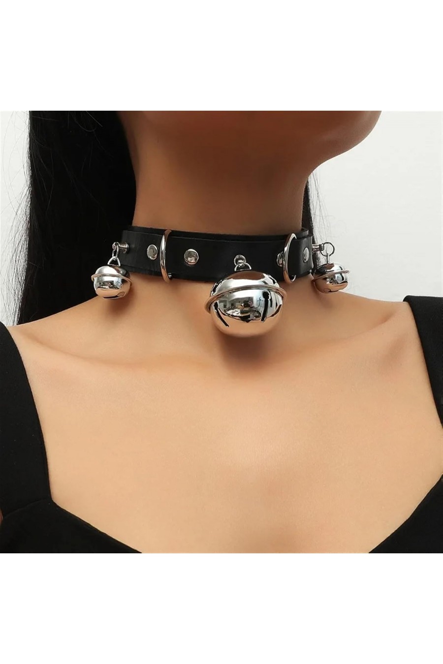 Collar 3 Campanas con Correa Negro